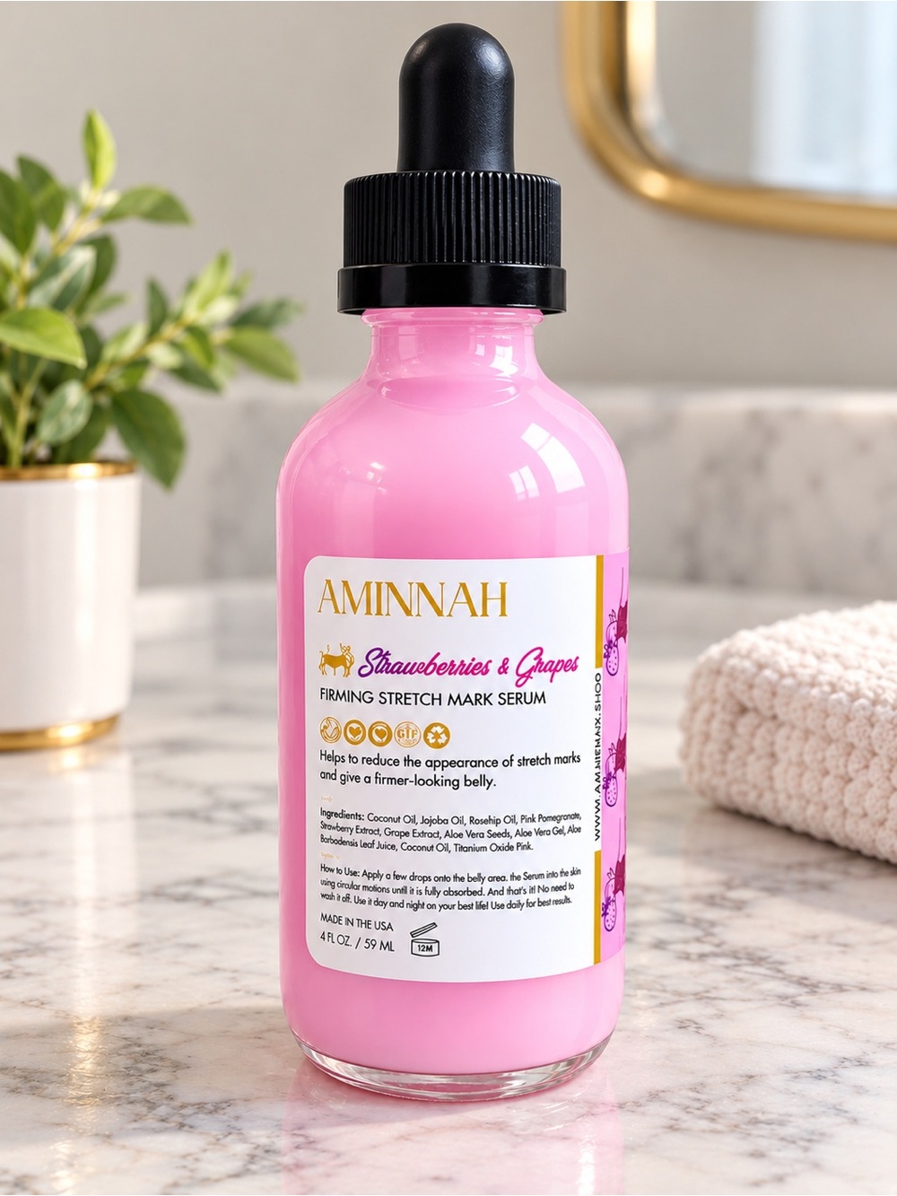 Aminnah Stretch Mark Serum - Strawberries & Grapes